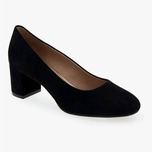 Aerosoles Women Shoes Ebel Dress Pump Mid Heel Slip On EBEL Black 8.5W New Suede
